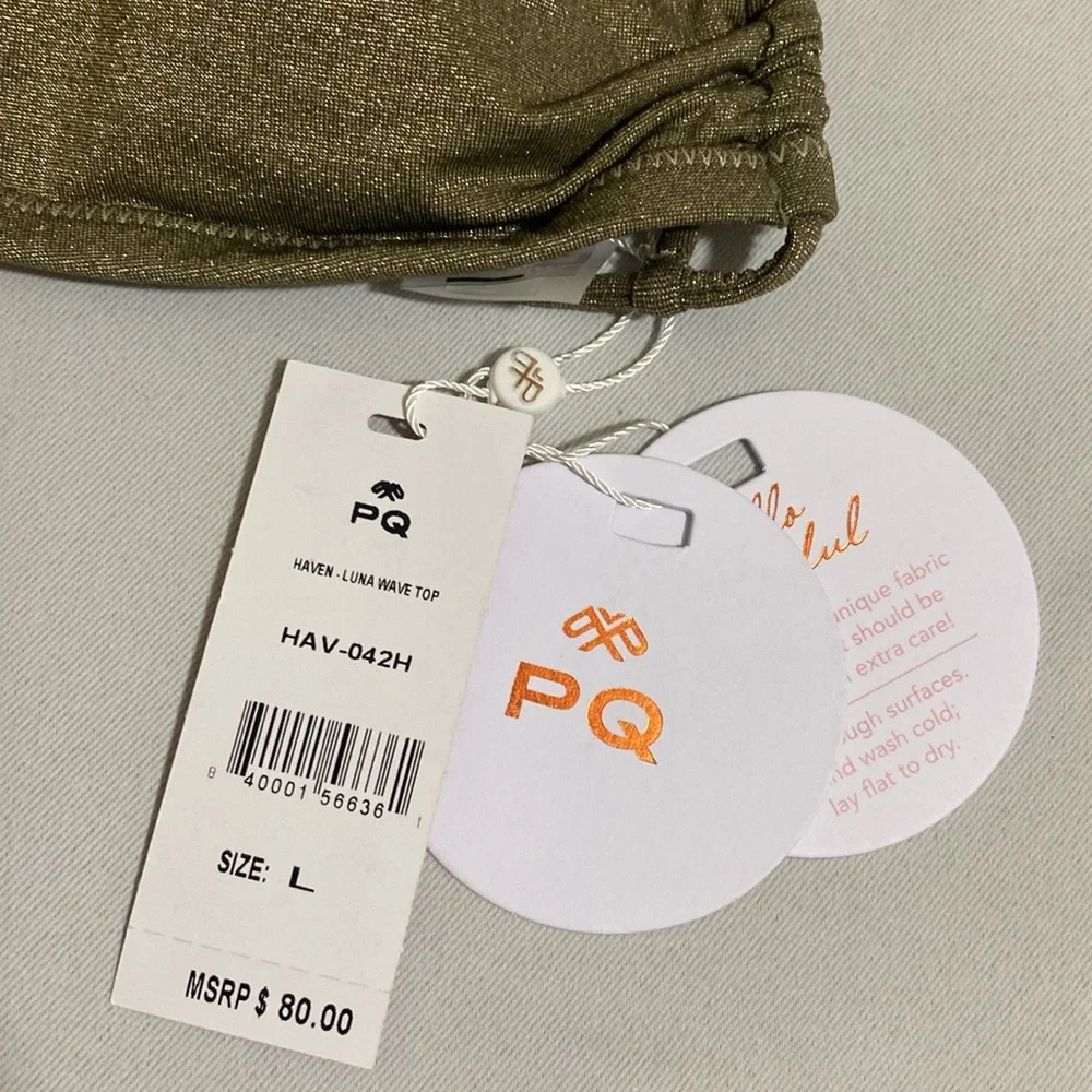 PILYQ Haven Luna Wave Top & Haven Tie Full Bottom Bikini Set Women's Size L - Picture 4 of 12